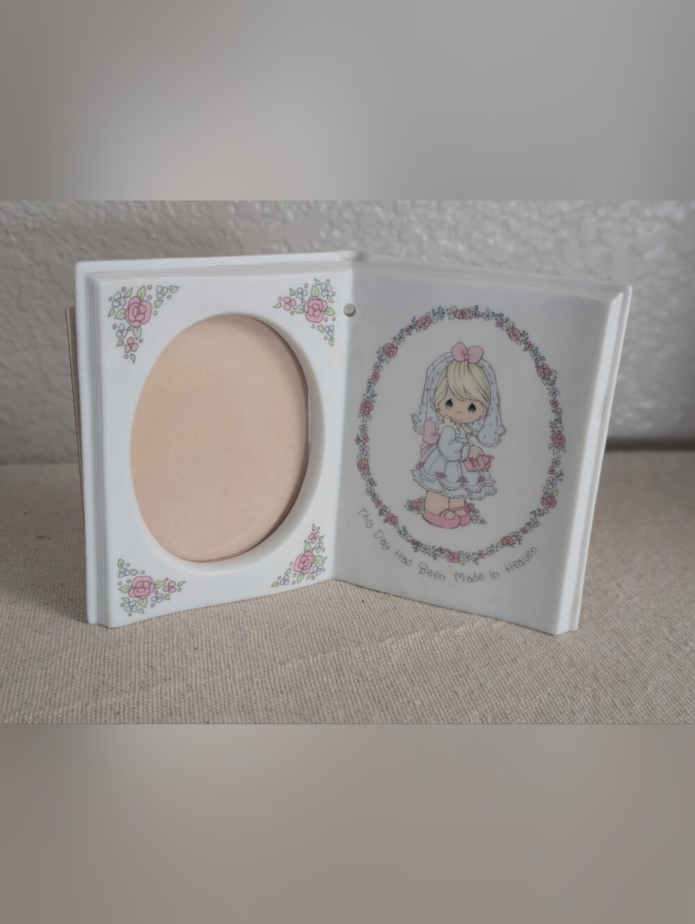Precious Moments Enesco Ceramic Wedding Picture Frame Bride Love Collectible